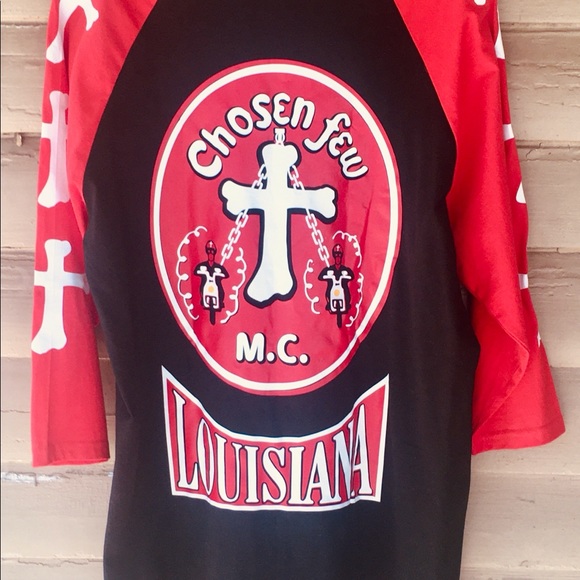 Two Chosen Few Louisiana Motor Cycle Club 3/4 Tees - Picture 2 of 10